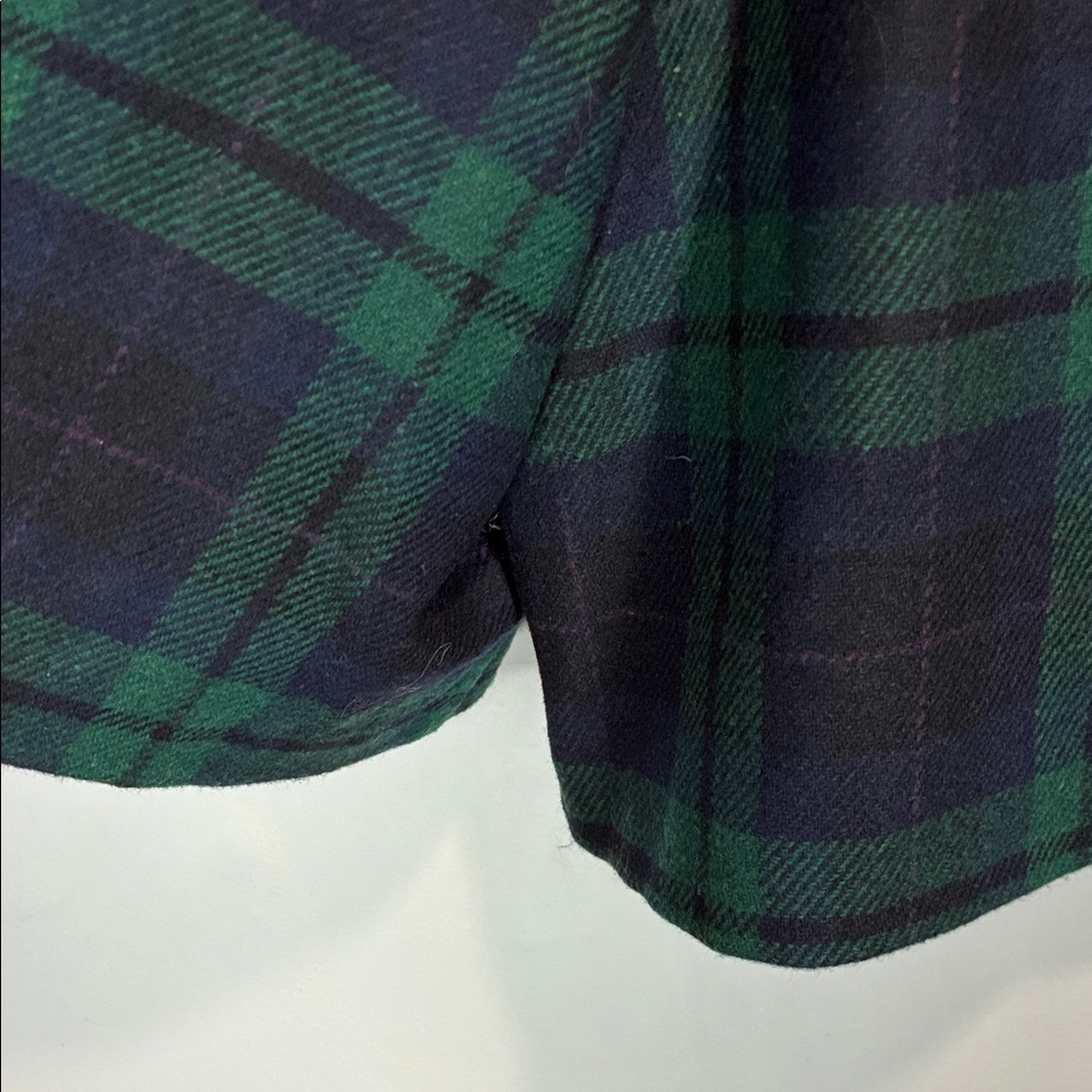 Sag Harbor Green and Black Plaid Women Shorts wool blend - Picture 8 of 10